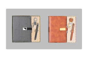 Ensemble cadeau d'affaires de luxe, agenda A5 en cuir PU, stylo en métal, porte-clés, carte personnalisée, impression numérique Liviya, fête des mères - Product Image 2