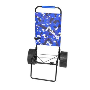 Chariot de plage pliable 15,4'' x 15,7'' avec grande plateforme de chargement de 69 lb et roues solides en PE de 10'', idéal pour le camping - Product Image 6