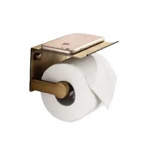 Luxury Gold Wire Basket Toilet Paper Holder Wall Mounted Round Brass Vertical Tissue <b>Roll</b> Storage <b>Rack</b> - Product Image 4