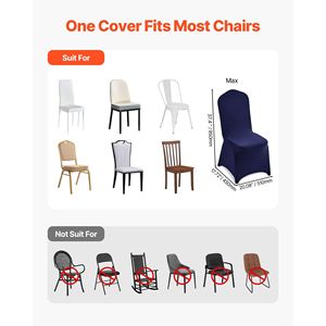 50 Pcs Navy Blue Polyester Spandex <b>Chair</b> <b>Covers</b> <b>Stretch</b> Flat-Front Slipcovers for Wedding Party <b>Dining</b> or Banquet <b>Chairs</b> - Product Image 4