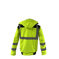 Ensemble de vêtements de travail haute visibilité unisexe, vert lime, uniforme de sécurité réfléchissant certifié CE, logo personnalisé, veste à manches longues en coton