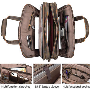Sacs pour ordinateur portable NEERON INTERNATIONAL en cuir de vachette 100% professionnel, sac à main d'affaires à bas prix, porte-documents avec compartiments organisateurs - Product Image 4