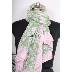 Pareo/Sarong 100% coton pour femme, imprimé à la main, confortable, léger, avec écharpe légère pour se couvrir. - Product Image 4