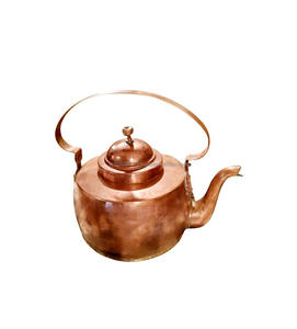 Hervidor de cobre con acabado antiguo con parte superior floral y asas artísticas adecuadas para decoradores de eventos y amantes del Vintage - Product Image 6