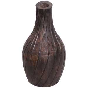 Vase en bois moderne, fin et conique, sculpté à la main, en bois massif naturel, bouteille haute, centre de table minimaliste, récipient à fleurs - Product Image 5