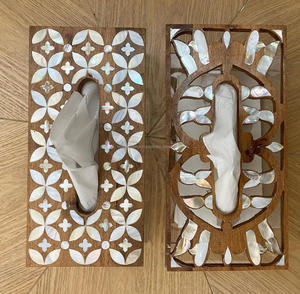 Boîte à mouchoirs moderne avec incrustation de nacre et de résine, porte-mouchoirs disponible à prix avantageux, cadeaux en provenance d'Inde - Product Image 4