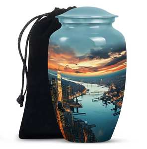 Urnes élégantes Paysage urbain de New York pour cendres de crémation, modernes, pour cendres humaines, décoratives, pour cendres d'enfants, paysage urbain - Product Image 3
