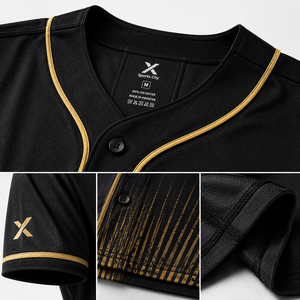 Maillot de baseball X Sports City sublimé, anti-humidité, séchage rapide, boutonné sur le devant, manches courtes, col en V, unisexe adulte, toutes saisons - Product Image 6