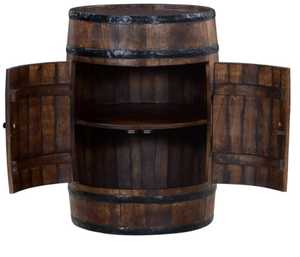 Armoire à vin commerciale en chêne massif brun, de forme tonneau, avec portes à panneaux plats, pour la maison, le bureau, le salon, l'entrepôt - Product Image 6