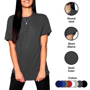 Venta al por mayor de moda 2023 OEM ODM verano liso básico en blanco femenino personalizado Impresión logotipo gráfico mujer camiseta - Product Image 4