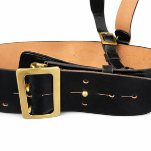 Cinturón Sam Browne de Cuero Genuino con Correa Cruzada para el Hombro – Estilo Clásico de Uniforme, 34 Pulgadas - Product Image 4
