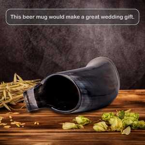 Premium Buffalo Horn Tankard Handmade Home Decor Gift Buffalo Horn <b>Mug</b> with Polished Finish Handmade Craft - Product Image 3