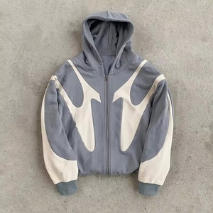 American Retro Letter Printed Devil Pattern Hoodie Y2k Harajuku Casual <b>Couple</b> Zipper <b>Hoodies</b> Streetwear Style Knitted Polyester - Product Image 6