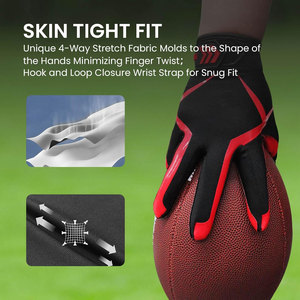 Gants de football américain à paume super adhérente, logo personnalisé, fabricant de marque privée, gants de football à haute adhérence pour l'entraînement - Product Image 5