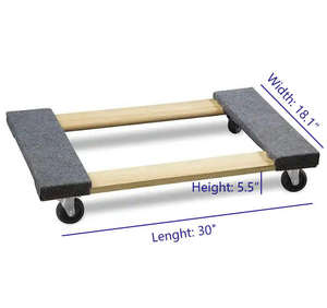 Chariots élévateurs à plateforme, haute capacité, légers, en polypropylène, se déplacent en toute direction, capacité de 660 lb, chariot à roulettes pour le transport du bois - Product Image 4