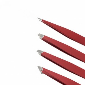 Pince à épiler de précision antistatique en acier inoxydable rouge avec logo personnalisé pour extension de cils, durable et écoresponsable - Product Image 1
