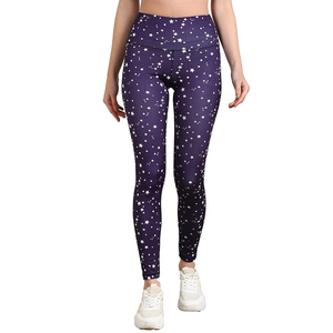 Leggings para mujer con estampado de estrellas, cintura alta, pantalones de yoga con estampado de alta calidad, para gimnasio, entrenamiento, correr, deporte - Product Image 1