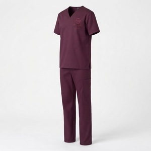 Ensemble d'uniformes médicaux bordeaux pour bloc opératoire – Tenues d'hôpital pour médecins, infirmières, dentistes – Idéal pour l'hiver et l'été - Product Image 1