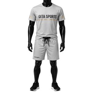 Ensemble de vêtements de sport gris clair pour hommes, maillot de hockey en polyester, short, uniforme d'équipe, tenue de match athlétique, vêtements d'entraînement en plein air - Product Image 1