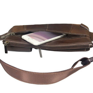 Econex Sports Unisex Genuine <b>Leather</b> Softback Hunting Waist Bag Zipper Closure Detachable <b>Belt</b> Arcuate Shoulder Strap for - Product Image 5