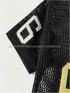 Maillot Homme Respirant Microfibre T-shirt Homme Lettre Graphique Chandails Creux Top Tricot Vintage Manches Courtes Pullovers Top - Product Image 3