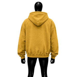 Sweat à capuche zippé oversize épais, style streetwear, délavé vintage, design tendance, style décontracté, en coton French Terry, pour l'automne - Product Image 2