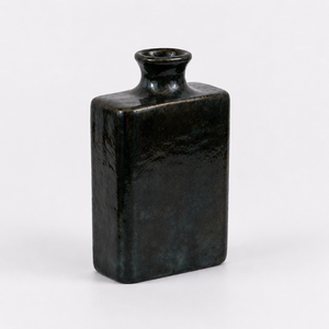 Vase à fleurs rectangulaire en céramique grès noire, design moderne et minimaliste, écologique, fait main, cuit à haute température - Product Image 4