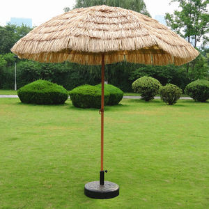 Sombrilla de Hojas de Palma Tropicales con Poste de Bambú Rústico - Sombrilla Estilo Tiki con Poste de Madera para Resorts - Product Image 2