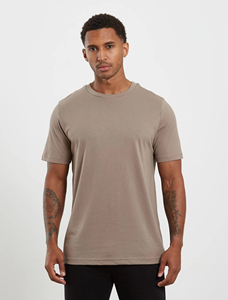 T-shirt en jersey de coton à manches courtes et col rond pour homme, coupe classique, couleur unie, style décontracté - Product Image 3