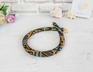 Collar de Ganchillo con Cuentas de Semillas y Diseño Geométrico Patchwork para Mujer, Estilo Gótico Bruja, Chapado en Oro Sólido de 14K y Rodio, Gargantilla de Destaque, Regalo - Product Image 2