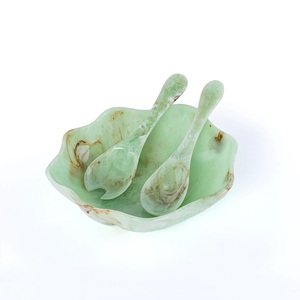Large Resin <b>Serving</b> Bowl with 2 <b>Spoons</b> Handmade Decorative Salad & Snack Bowl Set for Home Kitchen & Tableware - Product Image 4