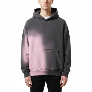 Sudadera con capucha para hombre con efecto lavado ácido, diseñada para una cómoda superposición, tela transpirable y estilo relajado para el día a día, OEM/ODM - Product Image 2