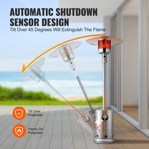 Riscaldatore da Patio a Propano da 50000 BTU per Esterni, Alto, con Design a Tavolo, Bruciatore in Metallo Martellato, Ruote Fisse - Product Image 5