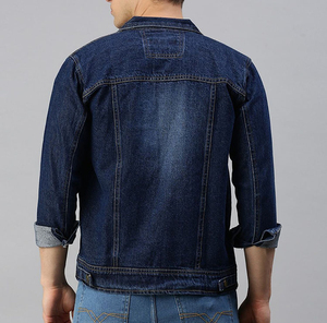 100% Cotton Men's <b>Denim</b> Jacket Streetwear Jean <b>Coat</b> with Custom Print & Embroidery Logo Oversized <b>Denim</b> Men's Jackets - Product Image 5