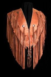 Brown Leather Fringe <b>Shawl</b> Women's Long Solid Color <b>Wrap</b> Vest Style Winter Wear Durable Quick Dry Breathable Traditional Scarf - Product Image 4
