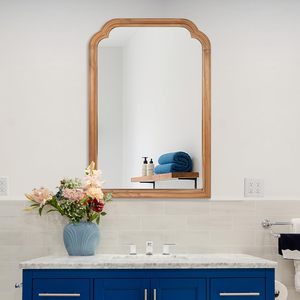 Wood Bathroom Wall <b>Mirror</b> Rustic Wooden Framed Vanity <b>Mirror</b> Decorative Wall <b>Hanging</b> <b>Mirror</b> for Bathroom Bedroom Entryway - Product Image 5