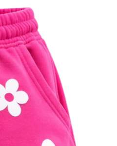 Shorts de Mujer con Estampado de Margaritas Rosa Intenso, Personalizados, de Algodón y Felpa, Casuales, de Verano, con Cintura Ajustable, Fabricante Personalizado, Ropa al Por Mayor - Product Image 2