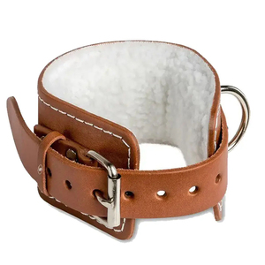 High Quality Custom Made Industries Soft Leather <b>Ankle</b> Straps Durable Non-Slip Double Closure Training Leather <b>Ankle</b> Strap - Product Image 5