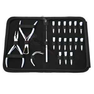 Kit de Herramientas para Extensiones de Cabello Blanco: Alicates para Remover Microperlas, Alicates para Crimpar Microperlas, Gancho de Extracción, Agujas Curvas, Clips de Seccionamiento - Product Image 6