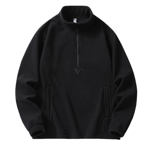 เสื้อแจ็คเก็ตผู้ชายแบบลำลอง สีพื้น ผลิตจากโรงงานโดยตรง เป็นมิตรต่อสิ่งแวดล้อม ผ้าฟลีซโพลีเอสเตอร์แบบควิลท์ ซิปครึ่งตัว คอตั้ง เหมาะสำหรับฤดูหนาว ให้ความอบอุ่น ใช้งานได้หลากหลาย - Product Image 2