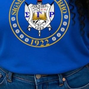 Camiseta Sigma Gamma Rho para mujer, camiseta gráfica personalizada de la organización griega, camiseta informal de manga corta con cuello redondo, ropa informal de algodón para mujer - Product Image 5