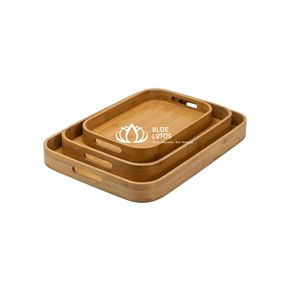 Plateau en bois durable et éco-responsable de haute qualité Bestchoice |   Plateau de service en bois massif naturel pur, design moderne, multifonctionnel - Product Image 1
