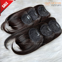 Frange à clipser, fermeture frontale, 15$ la pièce, cheveux raides noirs naturels, double trame machine pour un aspect naturel