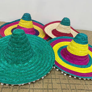 หมวกโซมเบรโรสานมือลายทางลายนูนจากหญ้าธรรมชาติขายดีที่สุด สำหรับร้านอาหาร-งานเลี้ยงสังสรรค์ ตกแต่งบ้าน - Product Image 1