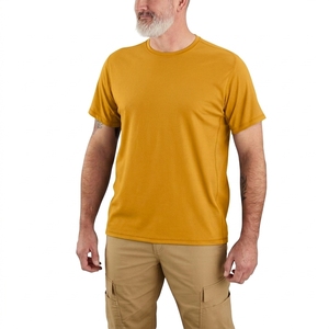 <b>Men's</b> <b>Black</b> Short Sleeve Regular Fit O-Neck Quick Dry Jersey T-<b>Shirt</b> Casual Solid Color Knitted Polyester <b>Shirt</b> - Product Image 4