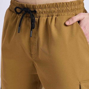 Shorts cargo pour hommes, couleur unie, avec cordon de serrage à la taille et poches, tissu Oxford à séchage rapide, style décontracté, Bermuda - Product Image 6