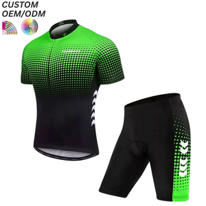 Ensembles de cyclisme personnalisés imprimés par sublimation, respirants, légers, à séchage rapide, unisexes, maillot de vélo et cuissard, OEM ODM, vente en gros - Product Image 1