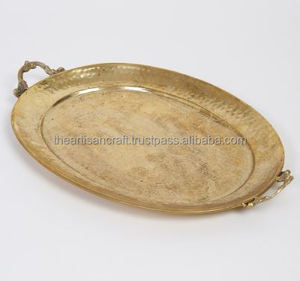 Bandeja de Servir Ovalada de Latón Ecológica Moderna, Pulida, Hecha a Mano, Tamaño Personalizado, Decoración para el Hogar por Artesanos - Product Image 3