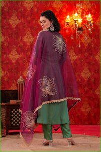 Conjunto de Kurta Angoori con Dupatta de Organza - Product Image 3