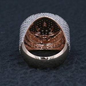Iced Unique Leaf Cluster <b>Ring</b> 925 <b>Sterling</b> <b>Silver</b> Rhodium Plated Moissanite Pave <b>set</b> Pinky <b>Ring</b> Men's Hip Hop Jewelry Gift Him - Product Image 2